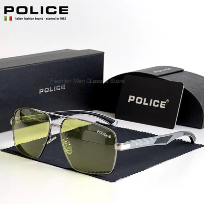 Luxury Brand POLICEr Fashion Polarized Retro Sunglasses Men Brand Designer Fishing Driving Glasses