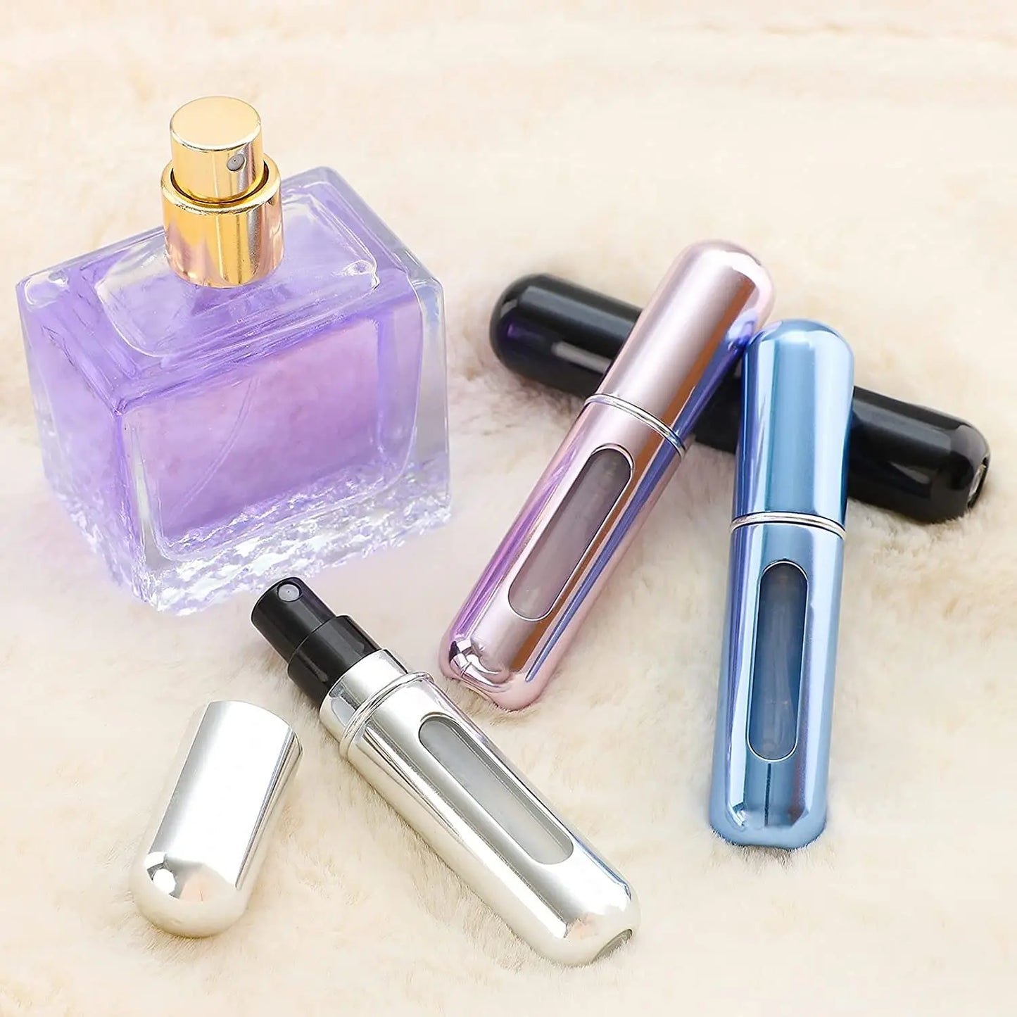 8/5ml Vaporisateurs de parfum vide rechargeable, Mini Portable vaporisateur Bouteille, Pulvérisateur de parfum avec fenêtre, Pour Homme Femme.