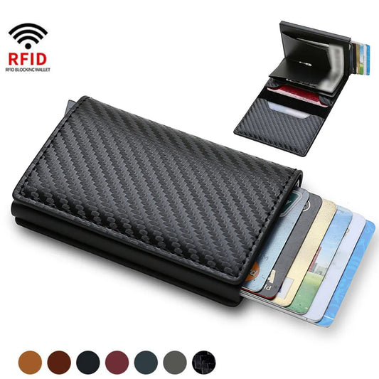 Chic & Charm Porte Cartes de Crédit Metallique Double Etui Porte Cartes Bancaires RFID Anti Piratage Aluminium Portefeuilles et Porte-Cartes Homme ou Femme pour 10-14 Cartes