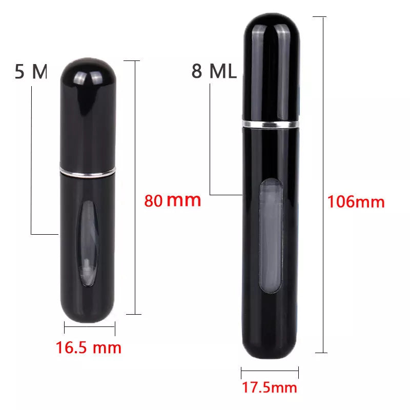 8/5ml Vaporisateurs de parfum vide rechargeable, Mini Portable vaporisateur Bouteille, Pulvérisateur de parfum avec fenêtre, Pour Homme Femme.